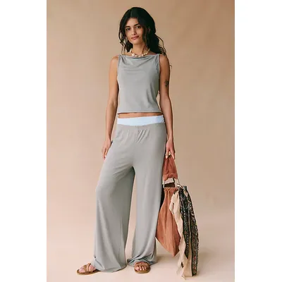 Good Feels Pant Set by free-est at Free People in Dusty Green, Size: Small