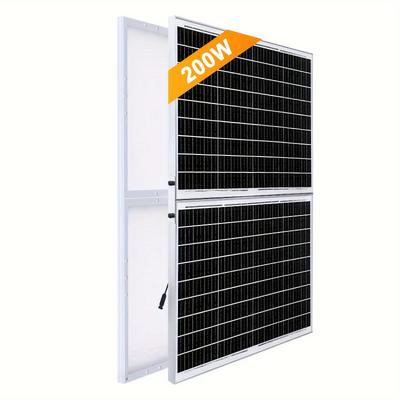 TEMU 1pc Combined Splicing Solar Photovoltaic Panel (with Holes) Solar Panel, Used For Rv Boat Trailer Off-grid , For Rv, Boat, Camper, Trailer, Battery Charging Image
