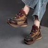 GKTINOO 2025, Winter Neue Mischfarben Retro Dicken Sohlen Lace Up Kurze Stiefel Aus Echtem Leder Casual Pendeln frauen Schuhe