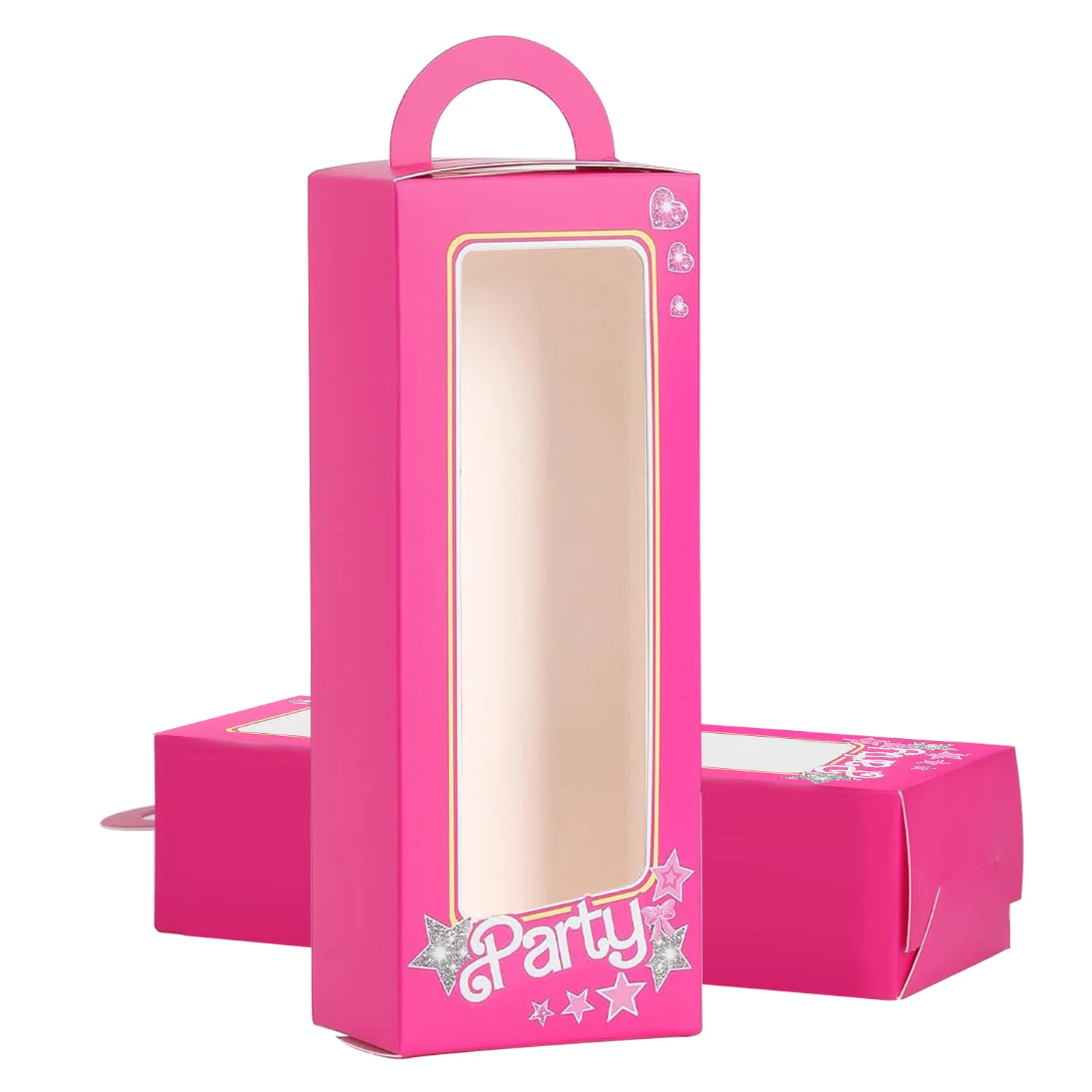 24 Stück heiße rosa blaue Party-Geschenkboxen für Mädchen – Geschenkboxen für Bachelorette-, Geburtstags-, Cowgirl- und Brautparty-Dekorationen Image
