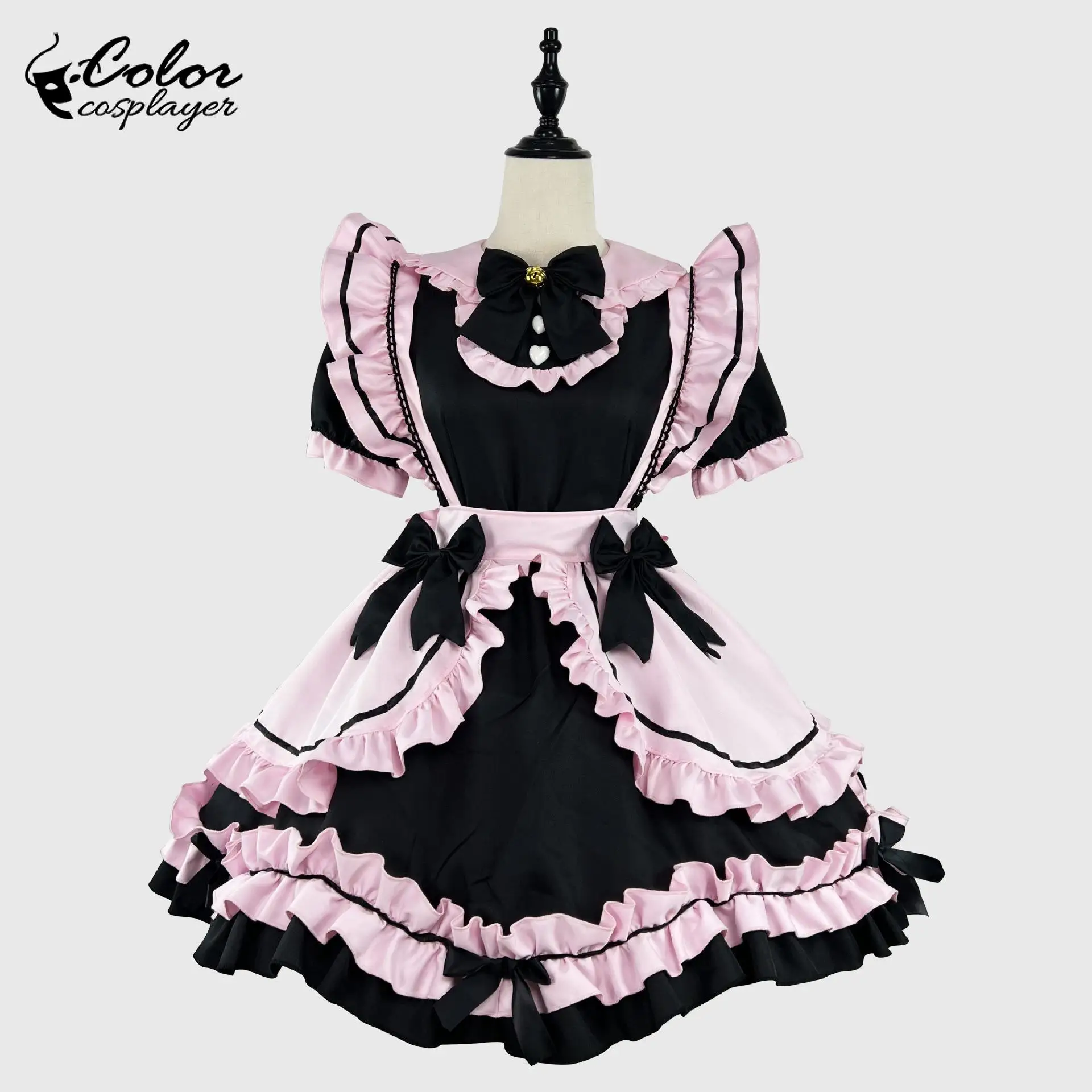 Farbe Cosplayer Bogen Dienst mädchen Kleid Anime Lolita verkleiden Halloween Cosplay Kostüm Erwachsenen Party Kleidung Phantasie Frauen Karneval Uniform Image