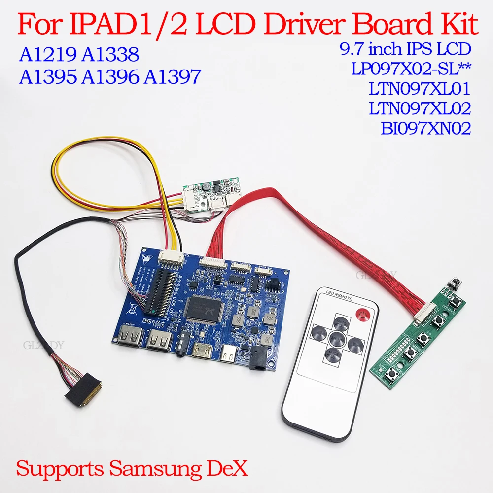 LCD Controller Board Für 9,7 zoll ipad A1219 A1338 A1395 A1396 A1397 LP097X02-SL 1024*768 30Pin IPS LCD DIY Raspberry Display Image
