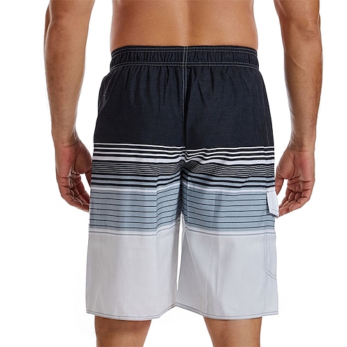 Herren Boardshorts Badeshorts Badehose Streifen Bedruckt Kordelzug Mit Taschen Schnelltrocknend Mit Taschen Boardshorts Unterteile Surfen Strand Wassersport Sommer Image