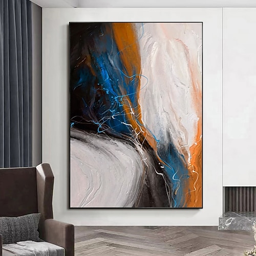 handgemachtes Ölgemälde auf Leinwand, Wandkunst, Dekoration, modern, abstrakt, für Zuhause, Raumdekoration, Luxusdekor, gerollt, rahmenlos, ungedehntes Gemälde Image