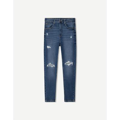 Bershka Ripped Carrot Fit Jeans Men 36 Blue