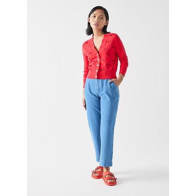 Willow Petite Pale Indigo Soft Wide Crop Jean, Indigo