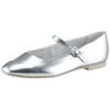 Riemchenballerina TAMARIS, Damen, Gr. 36, silber (silberfarben), Lederimitat, unifarben, metallic, klassisch, Schuhe, Blockabsatz, Businessschuh, Flats in veganer Verarbeitung