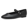 Riemchenballerina TAMARIS, Damen, Gr. 39, schwarz, Lederimitat, unifarben, klassisch, Schuhe, Blockabsatz, Businessschuh, Flats in veganer Verarbeitung