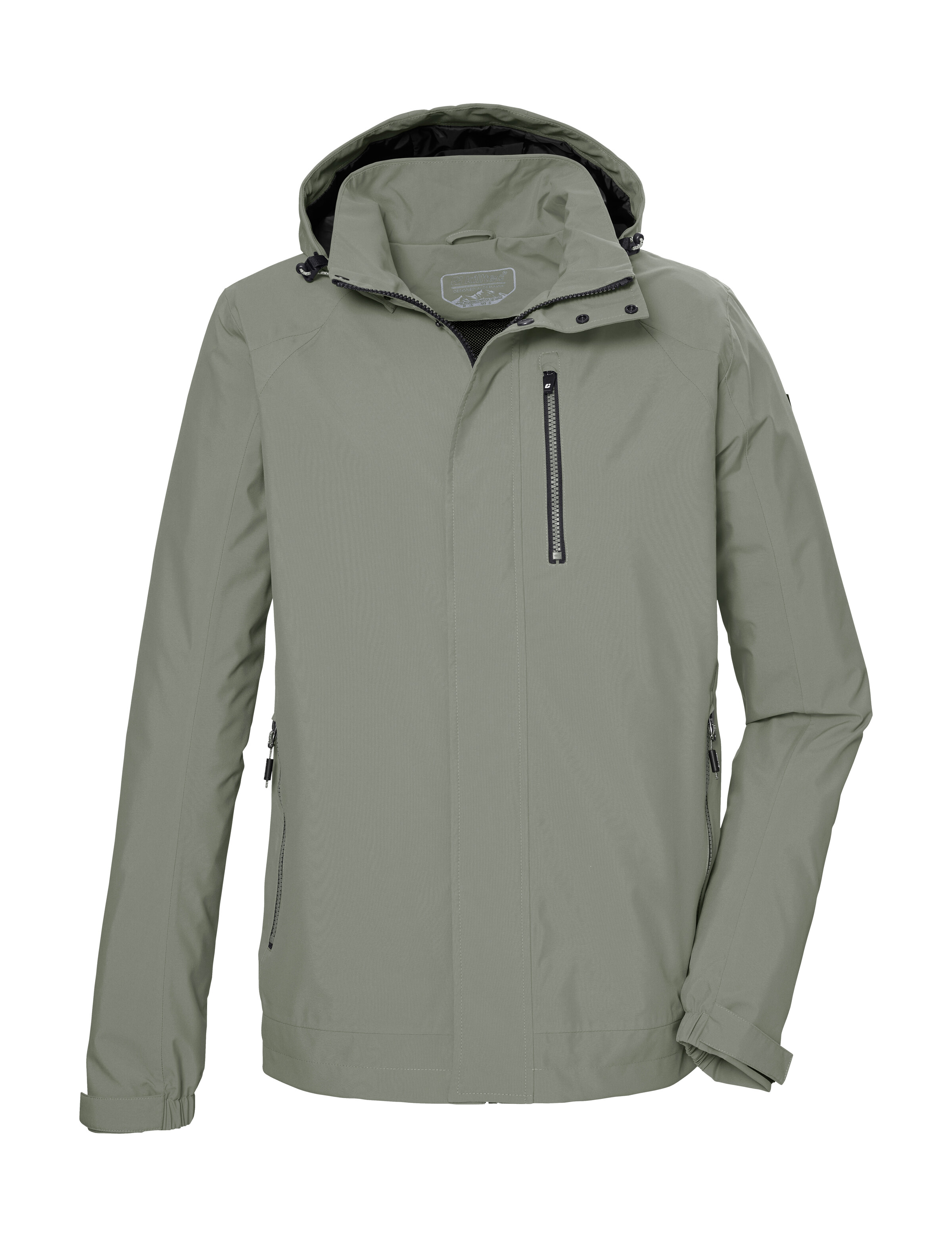 Outdoorjacke KILLTEC "KOS 52 MN JCKT", Herren, Gr. M, grün (helloliv), Obermaterial: 100% Polyester;Futter: 100% Polyester, Jacken Outdoorjacke, Funktionsjacke: wind- und wasserdicht, atmungsaktiv, abnehmbare Kapuze