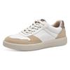 Plateausneaker TAMARIS, Damen, Gr. 36, beige (beige, kombiniert), Leder, Lederimitat, sportlich, Schuhe, Freizeitschuh, Halbschuh, Schnürschuh mit Kontrastbesätzen