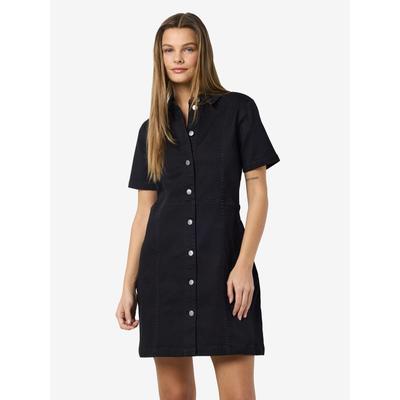 Jeanskleid NOISY MAY "NMNISA S/S SLIM DENIM DRESS VI526BL NOOS", Damen, Gr. S (36), N-Gr, schwarz, Denim/Jeans, Obermaterial: 69% Baumwolle, 29% Polyester, 2% Elasthan, unifarben, modisch, Kurzarm, Kleider Image