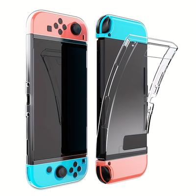 TEMU Scratch-resistant Clear Tpu Case For For Switch - Full Protection Split Design Gaming Console Cover