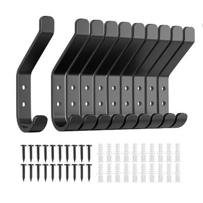 TEMU 5/10pcs Carbon Steel Wall Hooks - Rustproof, Heavy-duty For Towels, Clothes, Hats & Keys Storage Image
