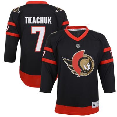 Schwarzes Ottawa Senators-Heimtrikot 2020/21 von Brady Tkachuk für Jugendliche Image