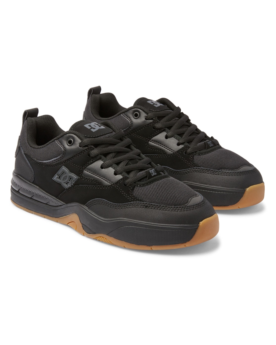 Sneaker DC SHOES "DC Ascend", Herren, Gr. 6(38), schwarz (schwarz, schwarz, gum), Obermaterial:Obermaterial: Leder (Kuh) / Futter: Textil / Außensohle: Gummi;, Schuhe Sneaker