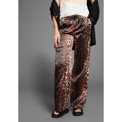 Schlupfhose LAURA SCOTT, Damen, Gr. 36, N-Gr, gemustert leo, Web, Obermaterial: 95% Polyester, 5% Elasthan, animal-print, feminin, figurumspielend lang, Hosen, im Leo-Look Image