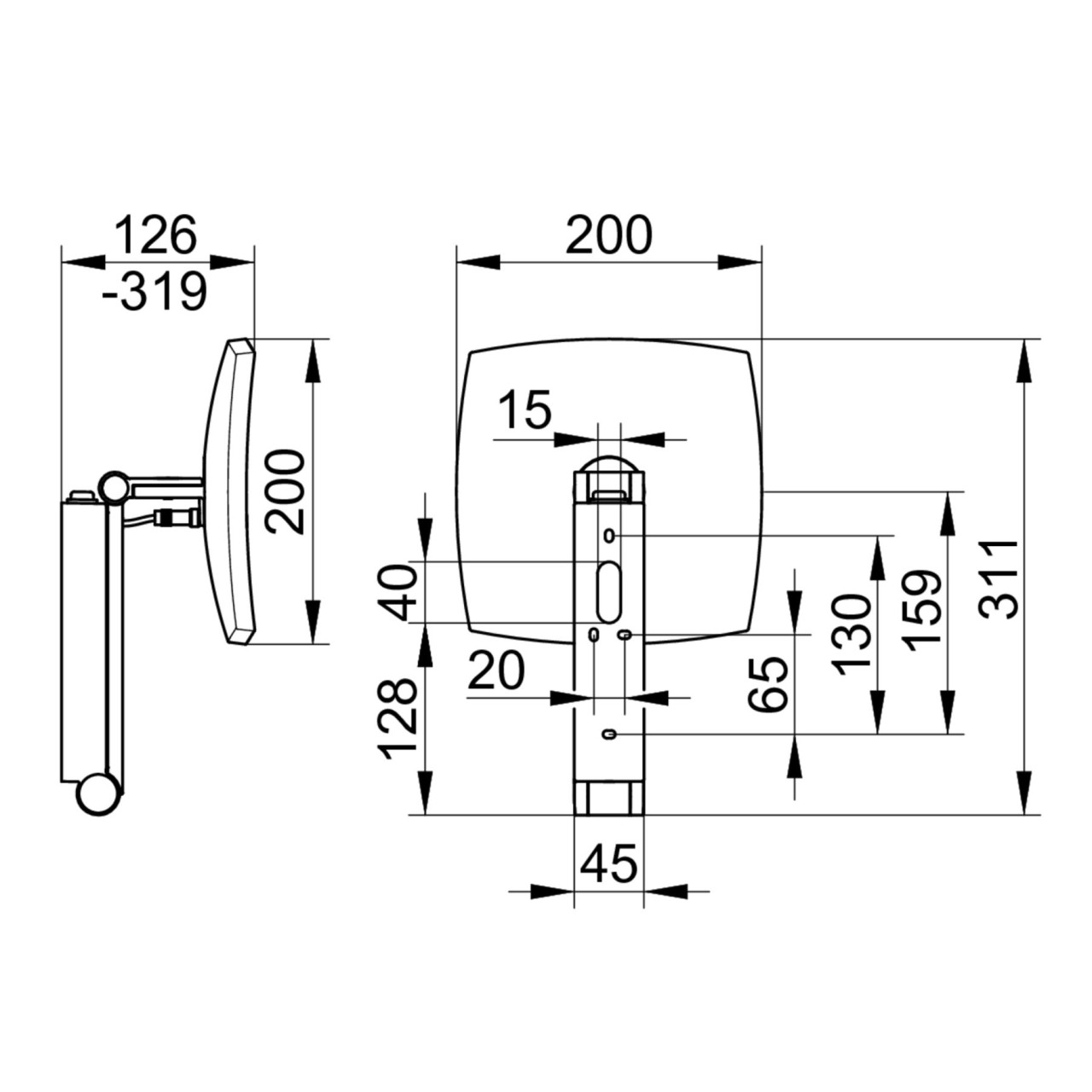 Keuco Kosmetikspiegel iLook_move eckig 17613, 17613299004
