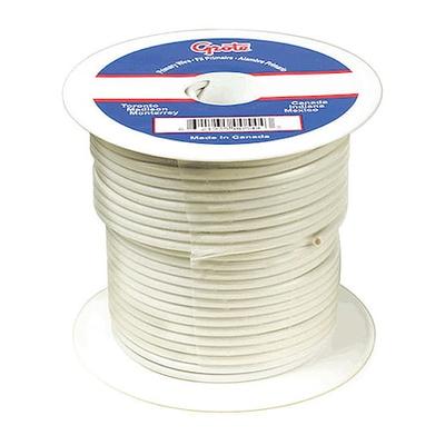 GROTE 89-4007 Primary Wire, GPT, 8 AWG, Copper, White, PVC Jacket, Stranded