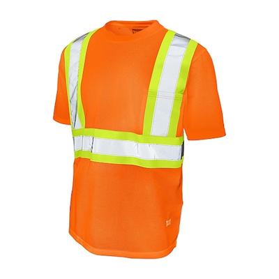 TOUGH DUCK S39211 Medium Hi-Vis Short Sleeve Shirt, Orange