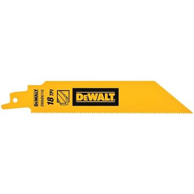 DEWALT DWAR6118 Reciprocating Saw Blade, L:6, TPI:18, PK5, Straight