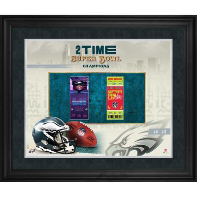 Philadelphia Eagles Super Bowl LIX Champions gerahmt 20" x 24" 2-Zeit-Ticket-Collage Image