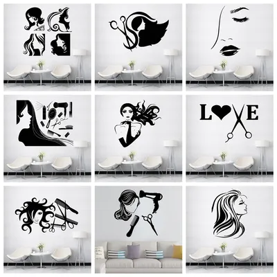 1 pc Cartoon Salon oder Beauty Wallpaper Kunst Aufkleber Dekoration Mode Aufkleber für Kinderzimmer Image