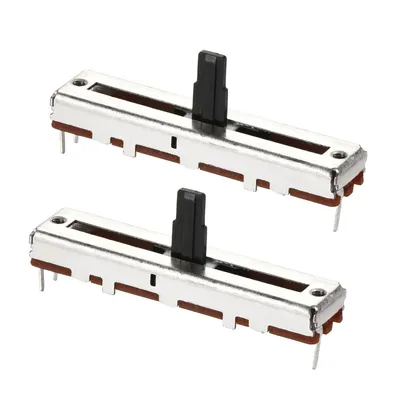 Uxcell 2pcs fader variable widerstände mischer 45mm gerades schieber potentiometer b10k ohm ein kanal Image