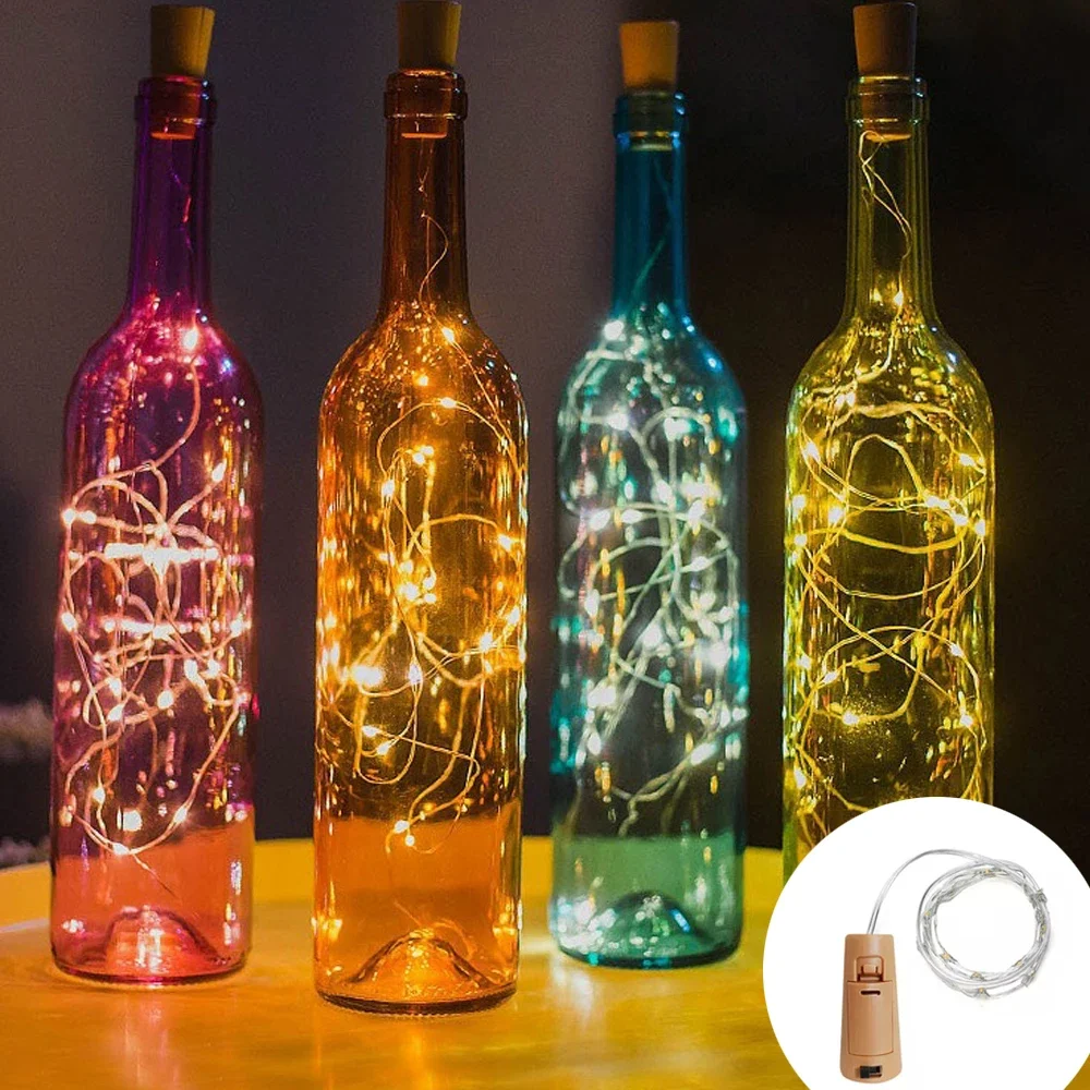 Bar LED Weinflasche Kork Lichterketten Urlaub Dekoration Girlande Weinflasche Lichterkette Weihnachten Kupferdraht Lichterketten