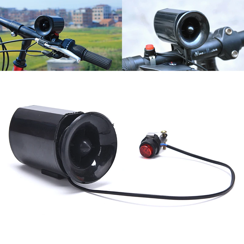 Fahrrad horn elektronischer schwarzer Lautsprecher 6 Fahrrad klingel laute Geräusche Ultra Sirenen alarm Image