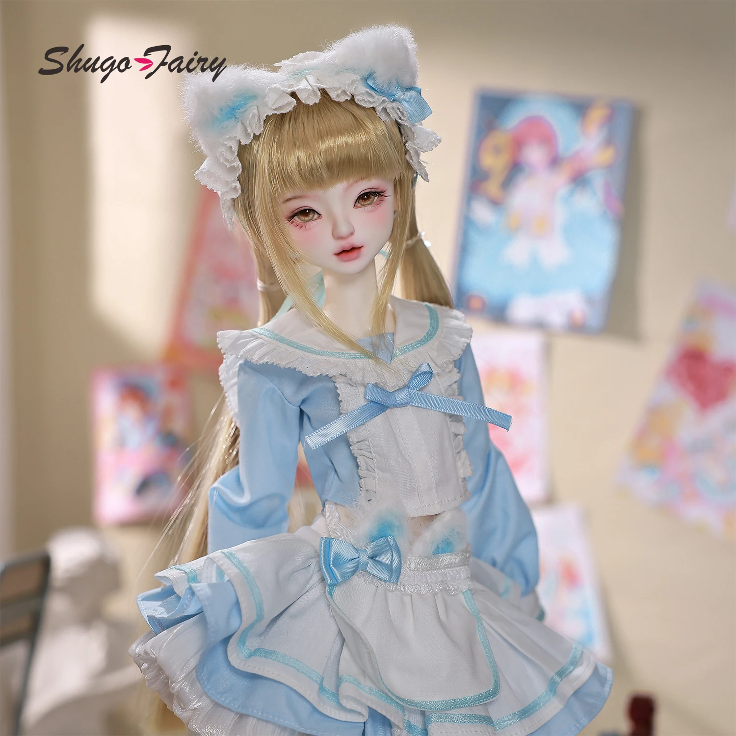 Liano CD BJD Puppe 1/4 Kopf Bariy Körper Campus-Stil Gelenkkörper Baby-Spielzeug Meow Maid BJD Puppen ShugaFairy