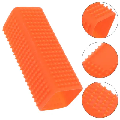 Silikon Tierhaarent ferner Hohl reiniger Bürste für Haustiere Hund Katze (orange) Image
