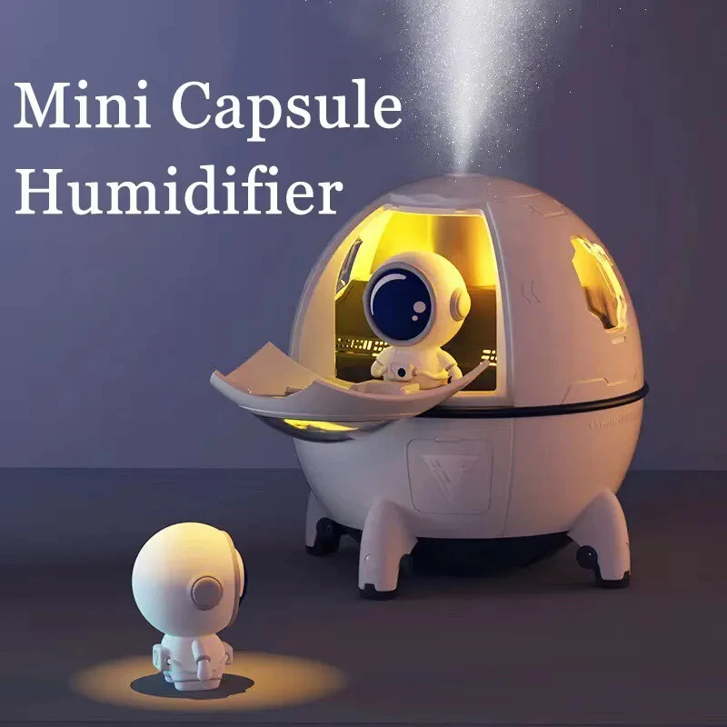 220ML Desktop Luftbefeuchter Tragbare USB Astronaut Luftbefeuchter Diffusor für Zuhause Mit Buntem Licht Image