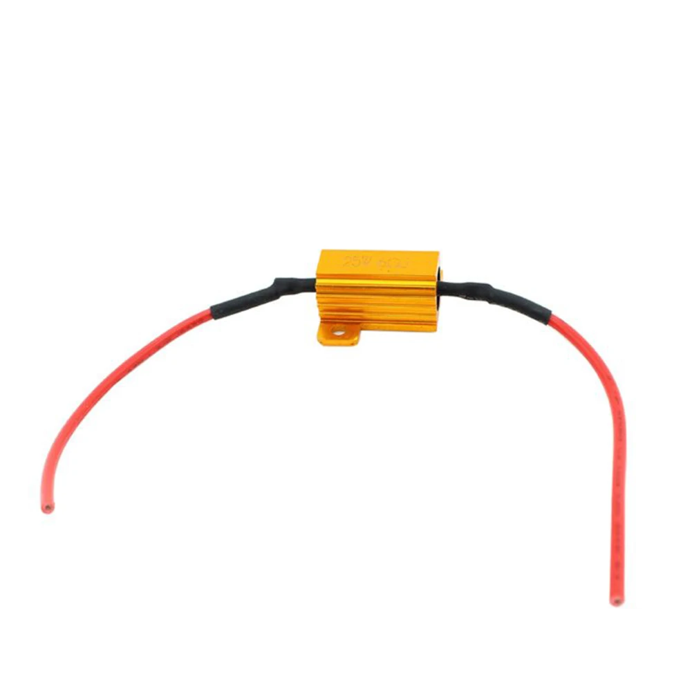 1 Paar Flimmer schutz adapter 6Ohm 25W Last widerstand wasserdichter Anti-Blink-Widerstands decoder für Blinker-LED-Blink licht Image