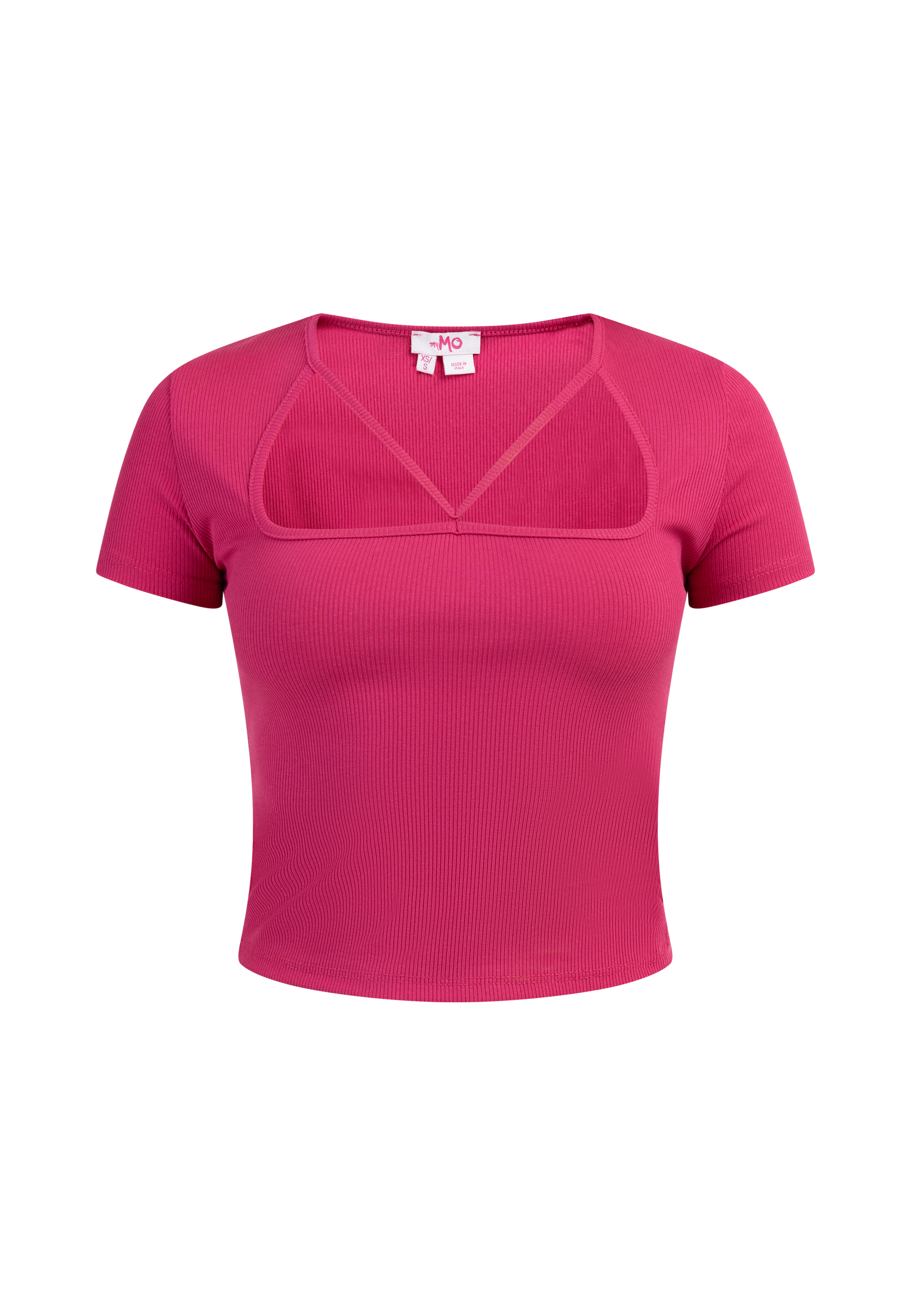 Mymo Rippstrick T-Shirt Damen Rosa Image