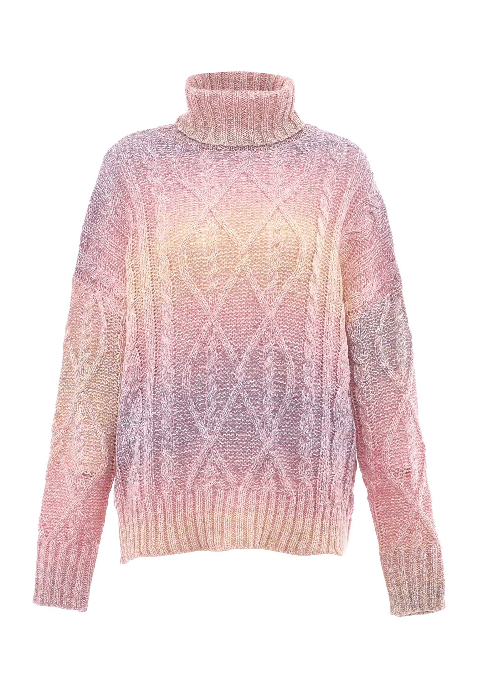 Mymo Rollkragenpullover Damen Regenbogen Image