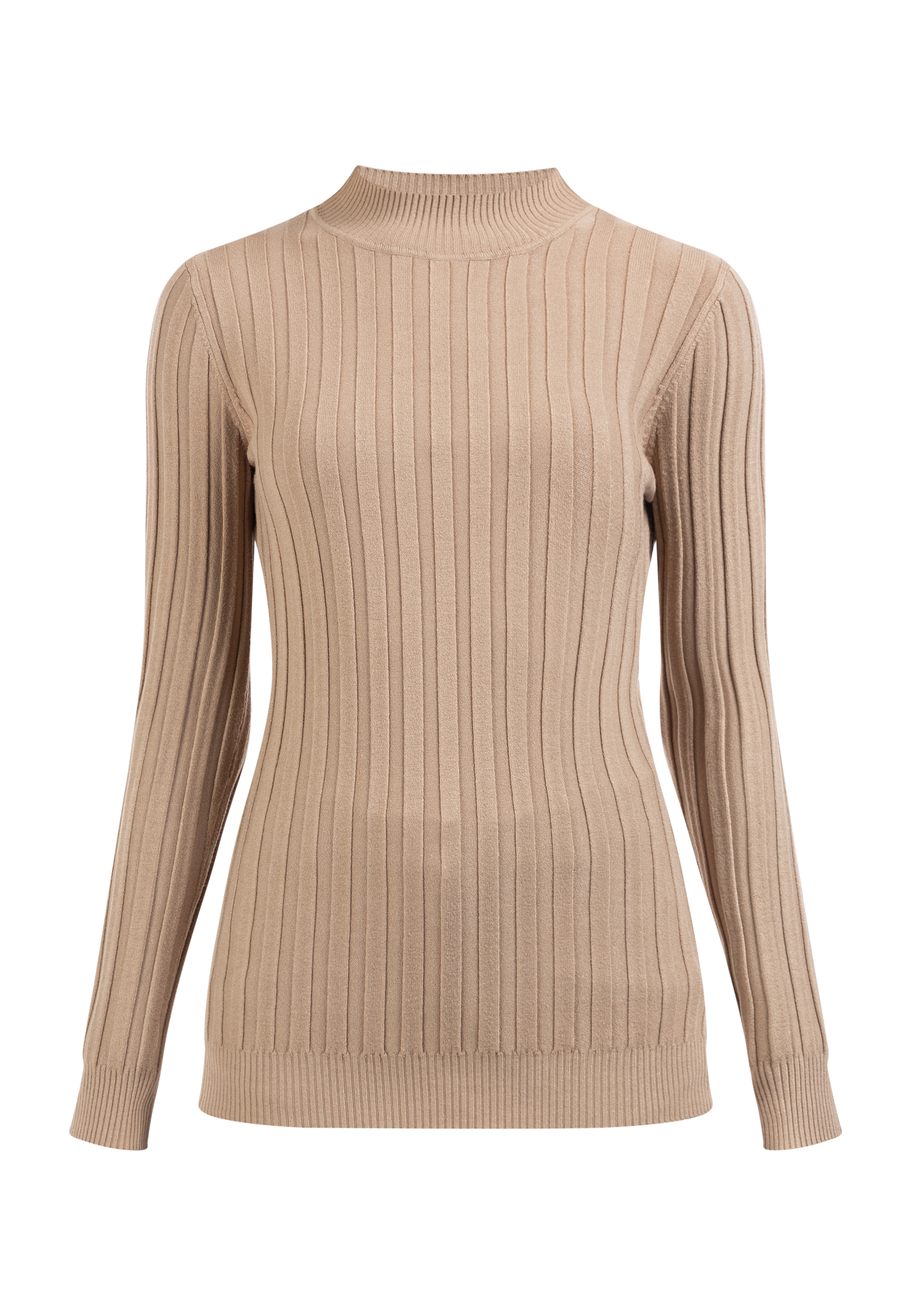 Dreimaster Strickpullover mit Rollkragen Damen dunkelsand Image