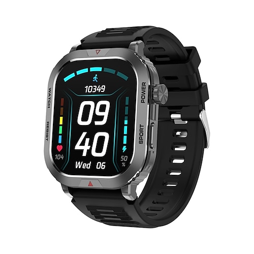 696 ZW66 Smartwatch 2.01 Zoll Smartwatch Fitnessuhr Bluetooth EKG PPG Schrittzähler Anruferinnerung Kompatibel mit Android iOS Damen Herren Freisprechanlage Nachrichterinnerung IP 67 46mm Image
