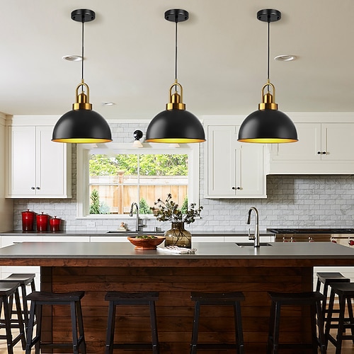 Industrielle Retro-Pendelleuchte aus Metall, Kronleuchter, moderner Bauernhausbalkon, Flur, dekorative Beleuchtungskörper, Nachttischlampe, schwarze Hängelampe, 1 Kopf, 110–240V Image