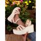 Women's Espadrille Platform Wedge Sandals – Open-Toe Ankle Strap Summer Shoes for Casual, Beach Vacation Wear