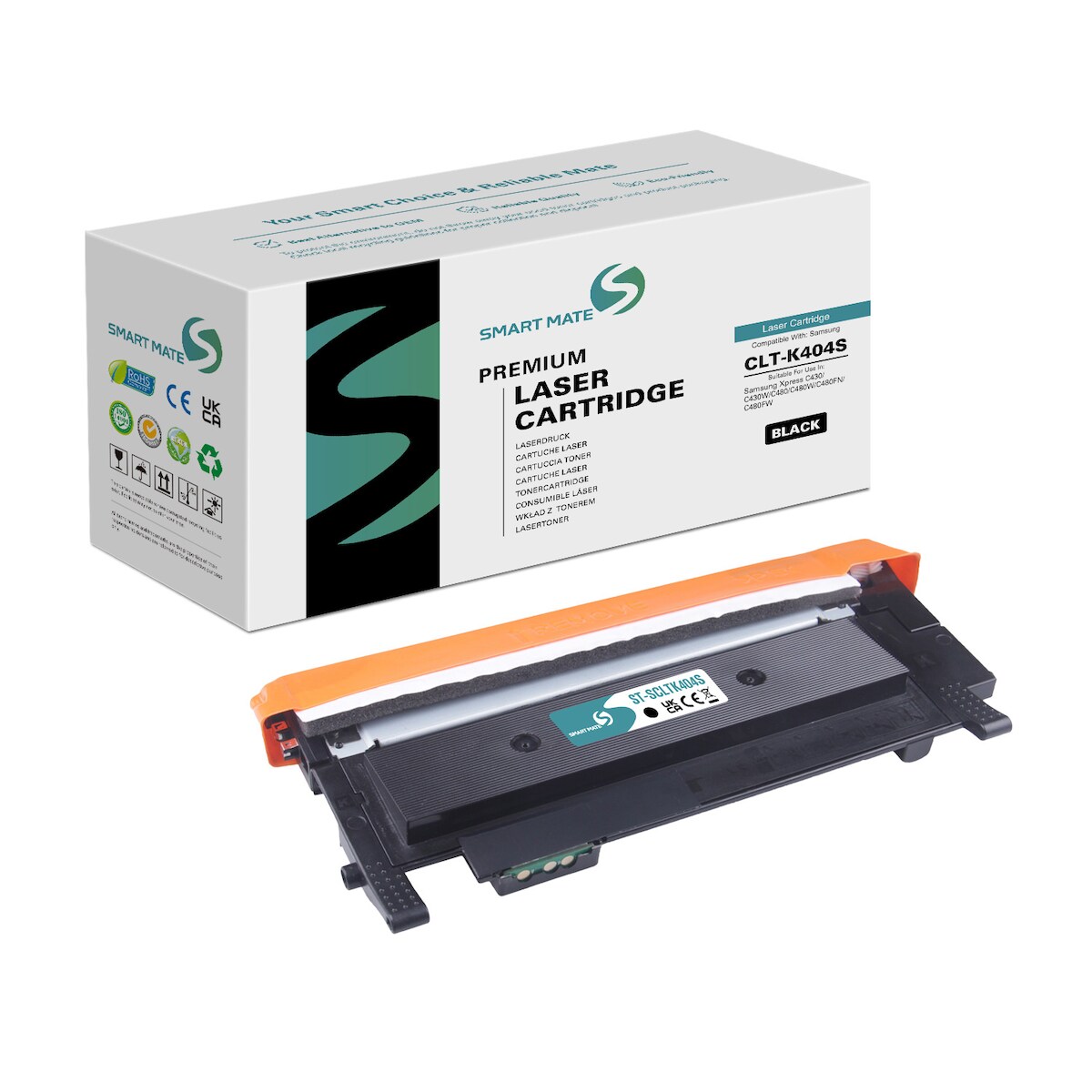 SmartMate wiederaufbereitete Laser Toner Patrone für Samsung SU100A (CLT-K404S) Schwarz Image