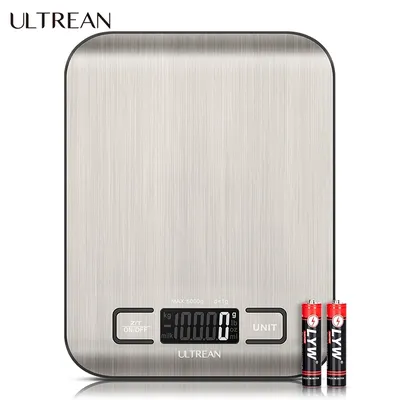 ULTREAN Digital Kitchen Scale 5000g/1g Multifunction Electric Food Scale LCD Display High Precise