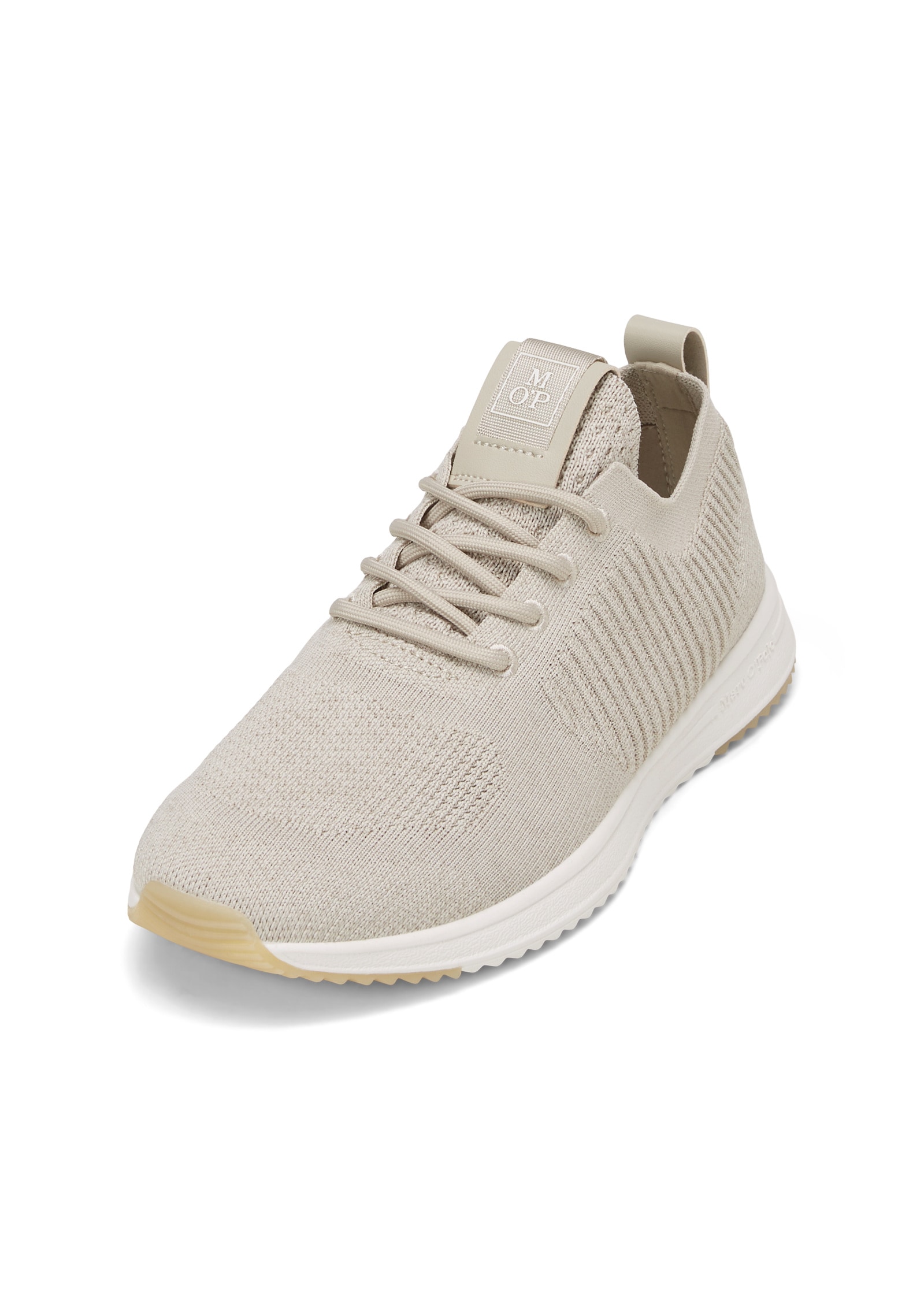 Sneaker MARC O'POLO "aus recyceltem Polyester", Herren, Gr. 41, beige (sand melange), Obermaterial: 100% Polyester, unifarben, Schuhe Sneaker