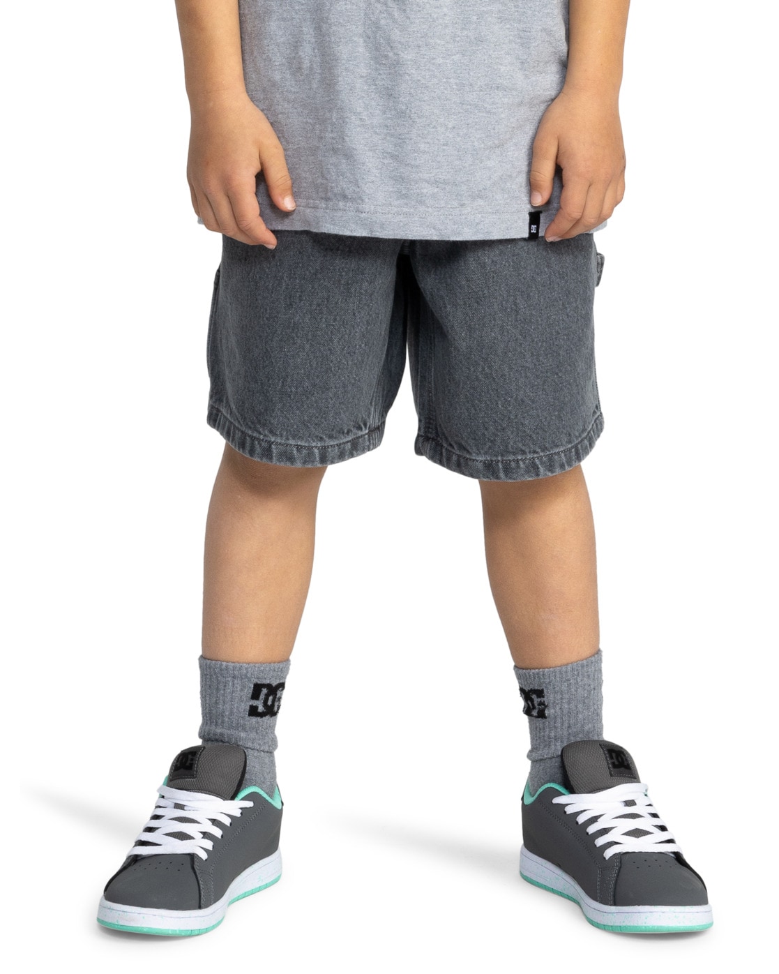 Bermudas DC SHOES "Carpenter 18.5"", Jungen, Gr. 16(165-172cm), grau (medium grau), 80% Baumwolle, 20% Baumwolle, Hosen Bermudas
