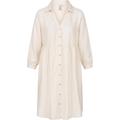 Minikleid RAGWEAR "Almu", Damen, Gr. XXL (44), Normalgrößen, beige (ecru), 75% Viskose, 25% Leinen, feminin, figurbetont ca. Mitte Oberschenkel, V-Ausschnitt, 3/4-Ärmel eng,mit Knopf normaler Saum mit Druckknöpfen,verstellbar, Kleider, Leichtes...