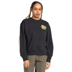 Sweatshirt ELEMENT "Swirl Flower", Damen, Gr. XS, schwarz (off schwarz), 70% Baumwolle, 30% Baumwolle, Sweatshirts