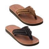 Lestarie Herren Leder Flip Flops, Fransen Zehensandalen handgefertigt, Echtleder Zehensteg Sandale, Flipflops Zehentrenner, Braun, Schwarz