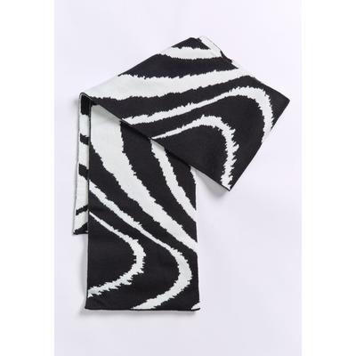 Women's Zebra Intarsia Scarf by ELOQUII in Zebra (Size NO SIZE)