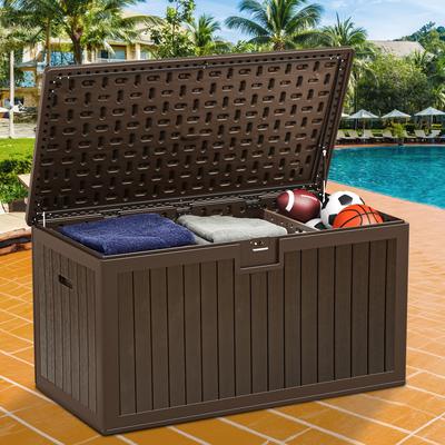 Moasis 150/230 Gallon Water Resistant Resin Lockable Deck Box