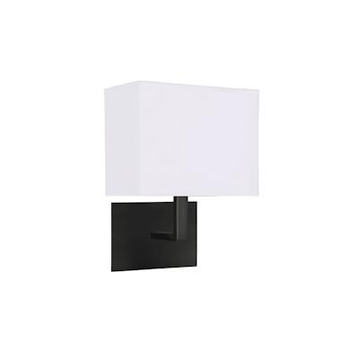 Licht-Erlebnisse Wandlampe MARTIN Schwarz, Weiß Baustahl, Stoff 1x E27 bis 60 W | LE91541 Image