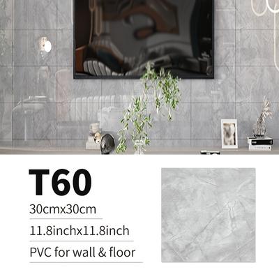 TEMU 20pcs Self-adhesive Pvc Marble Tile Stickers - Waterproof, Removable Wall & Floor Decals For Modern Home Decor, 12x12 Inches, Floor Stickers Waterproof Image